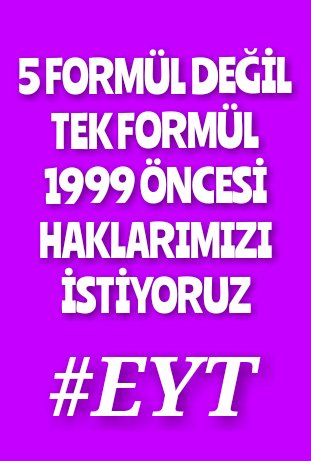 <a href="/bayramuhammet/">Muhammet Bayram</a> <a href="/cnnturk/">CNN TÜRK</a> #EYT liler olarak formül sadaka bağış lütuf istemiyoruz
23 yıldır gasp edilen emeklilik hakkımızı istiyoruz