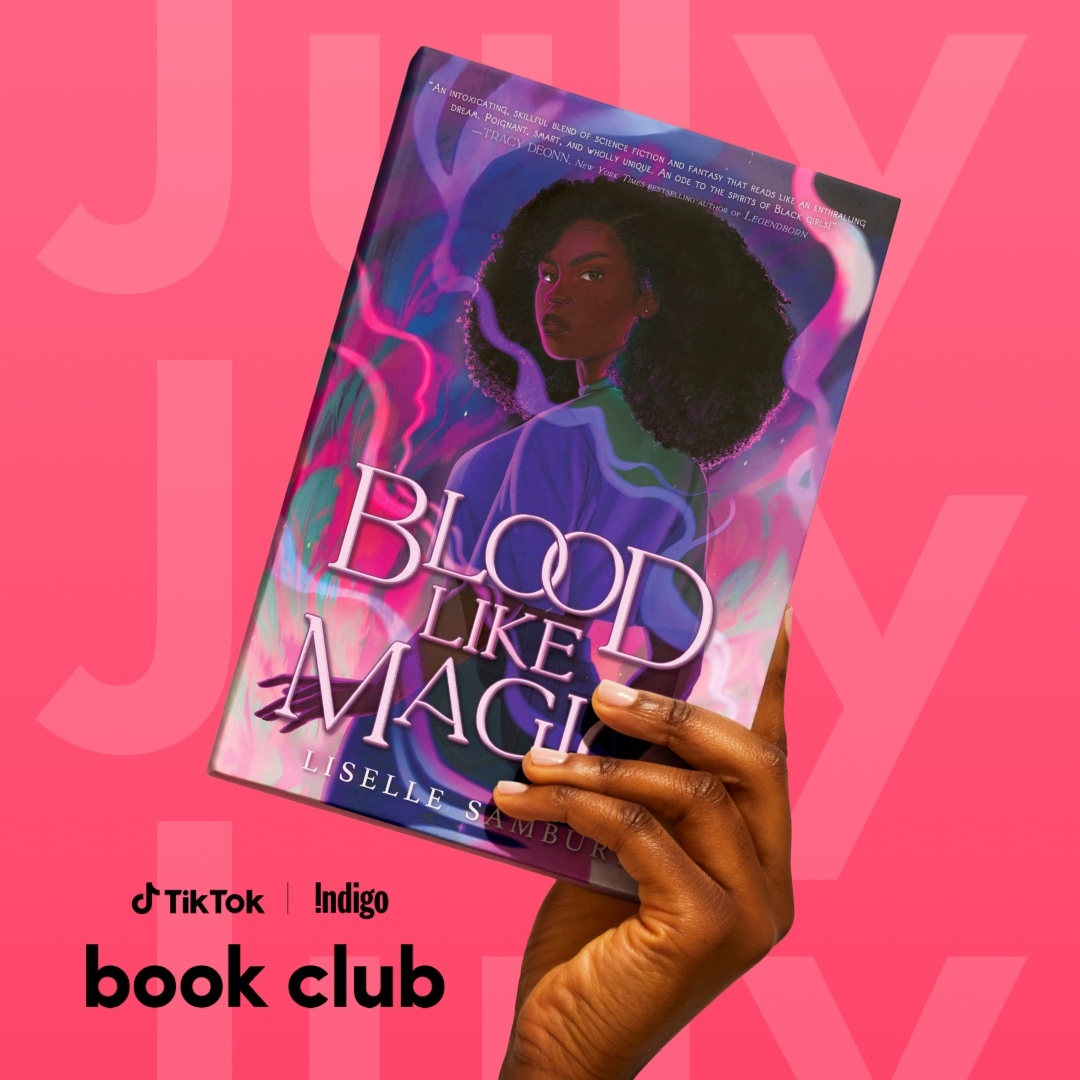 chaptersindigo's tweet photo. #BloodLikeMagic is our July #TikTokIndigoBookClub pick! Read along for an epic tale of love + magic. 🔮 💜 AND Join author @LiselleSambury July 26th @ 7pm ET in store at #IndigoSherwayGardens and @indigo.ca on @TikTokCanada for a LIVE event. https://t.co/glVA659KtA #BookTok https://t.co/AORVmxI0TJ