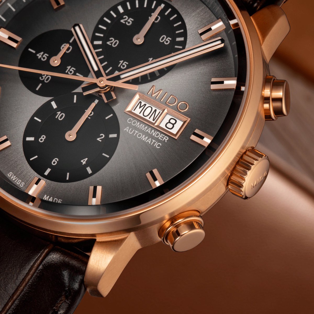 derelojes's tweet photo. Mido Commander Chronograph PVD Oro Rosa Special Edition M016.414.36.081.00. Un nuevo y atractivo cronógrafo para la colección más elegante de Mido https://t.co/qTXm4ton8l #Mido #MidoCommander #derelojes https://t.co/VnDfQtNuBv