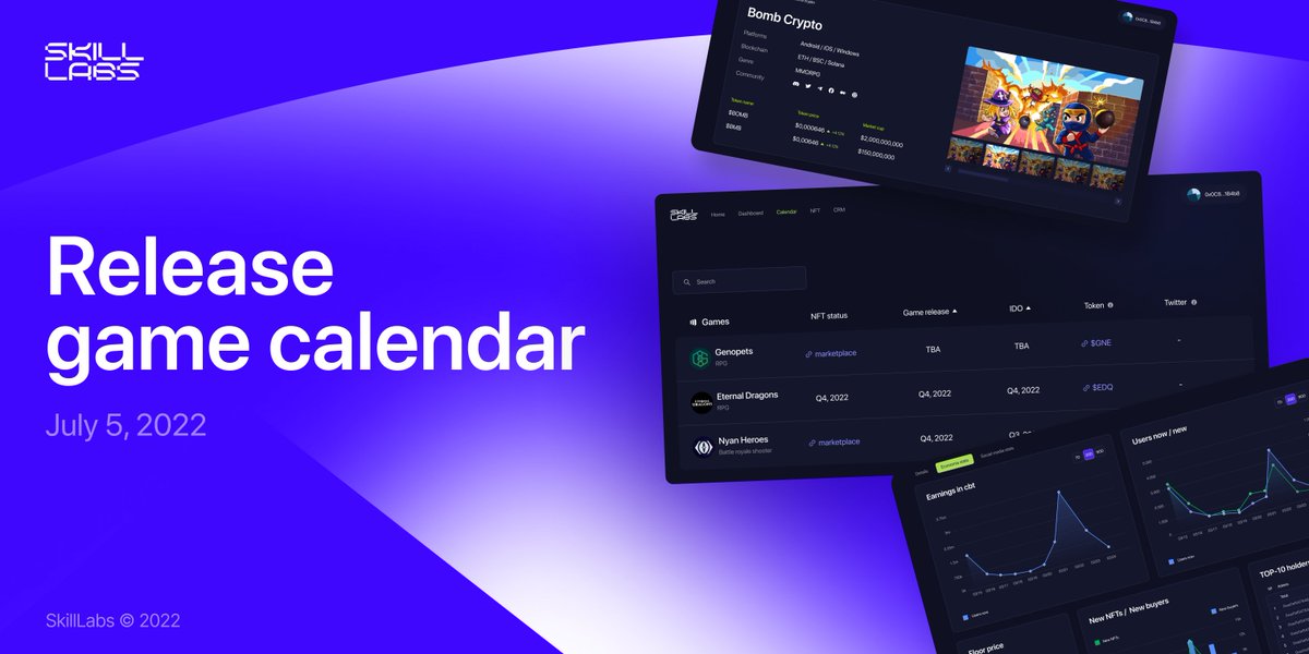 1/2 #SkillLabs launches the calendar with the most prominent #P2E events gathered in one place 🗓

The calendar contains only projects that can boast of top-notch backers and cool communities 🔥

Check it out not to miss out top events:

📌 go.skilllabs.io/3OZxM5k