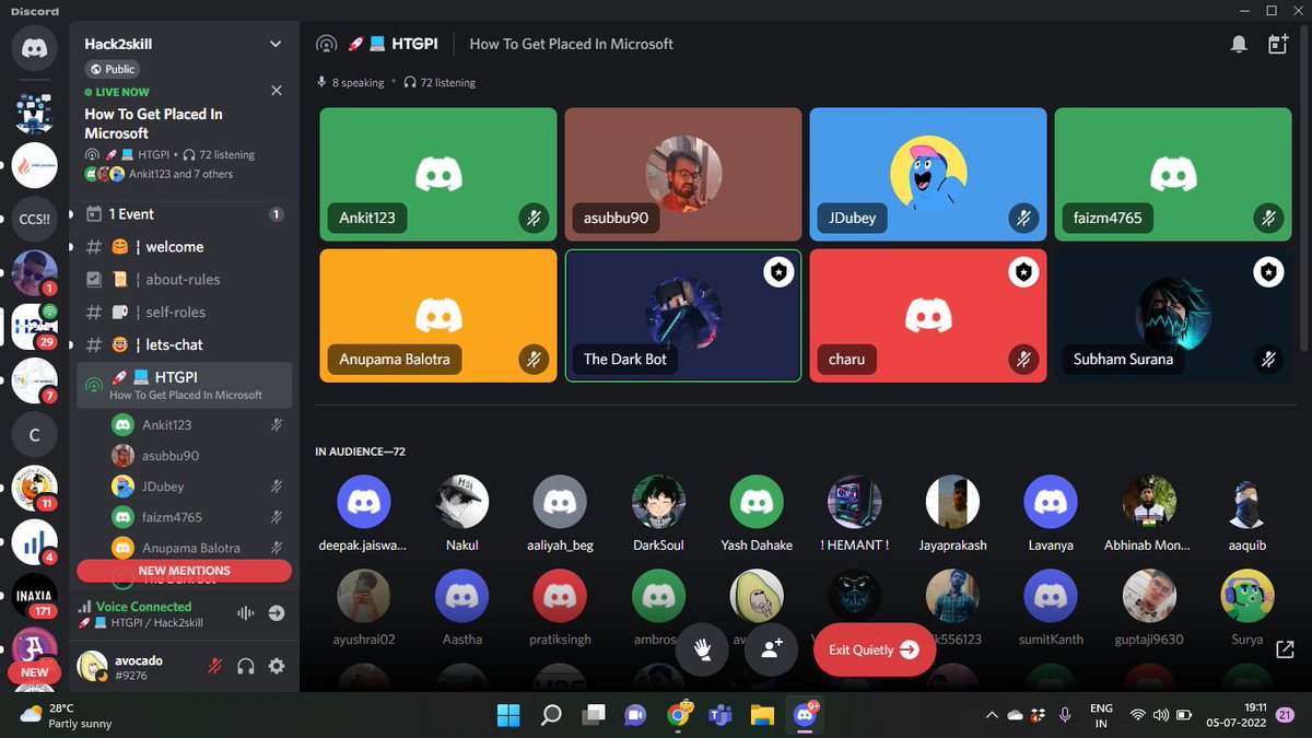 ayushka_b's tweet photo. Hey everyone! attended the "How to Get Placed in Microsoft" session by @hack2skill  on discord today. 
I learned how to prepare ourselves for the interviews by Top companies, the different skillset one should acquire &amp; finally to grab opportunities whenever it knocks our door! https://t.co/K7G6VzcHAp