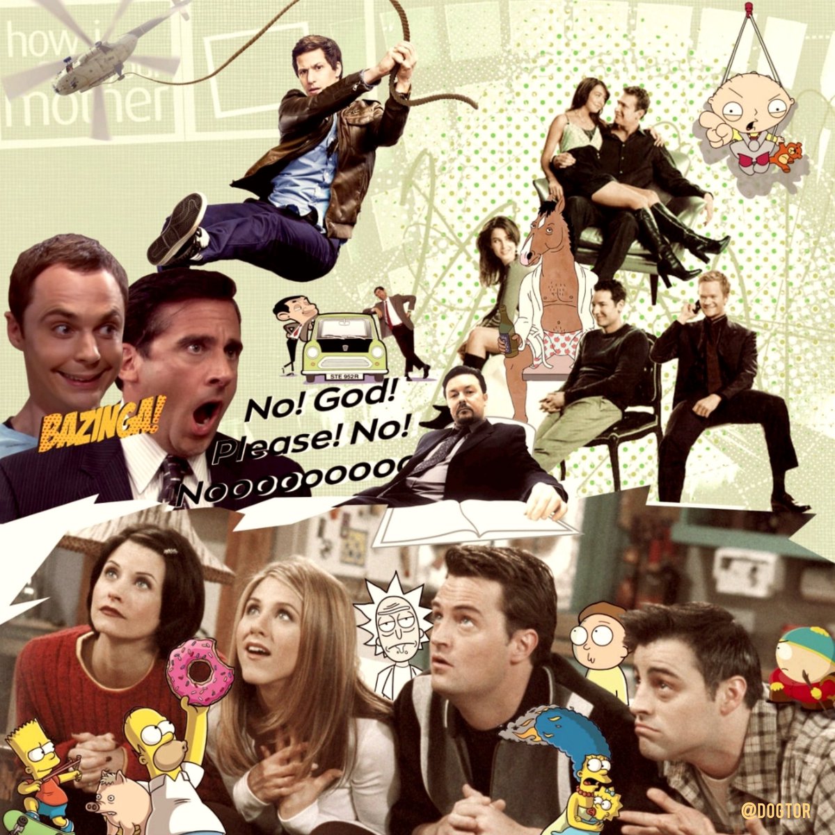Docishoon's tweet image. Best #Sitcom s in all time
#TheBigBangTheory #TheOfficeUS #TheOfficeUK #MrBean #HowIMetYourMother #Friends #TheSimpsons #FamilyGuy #BujackHorseman #Brooklyn99 #RickandMorty #SouthPark
