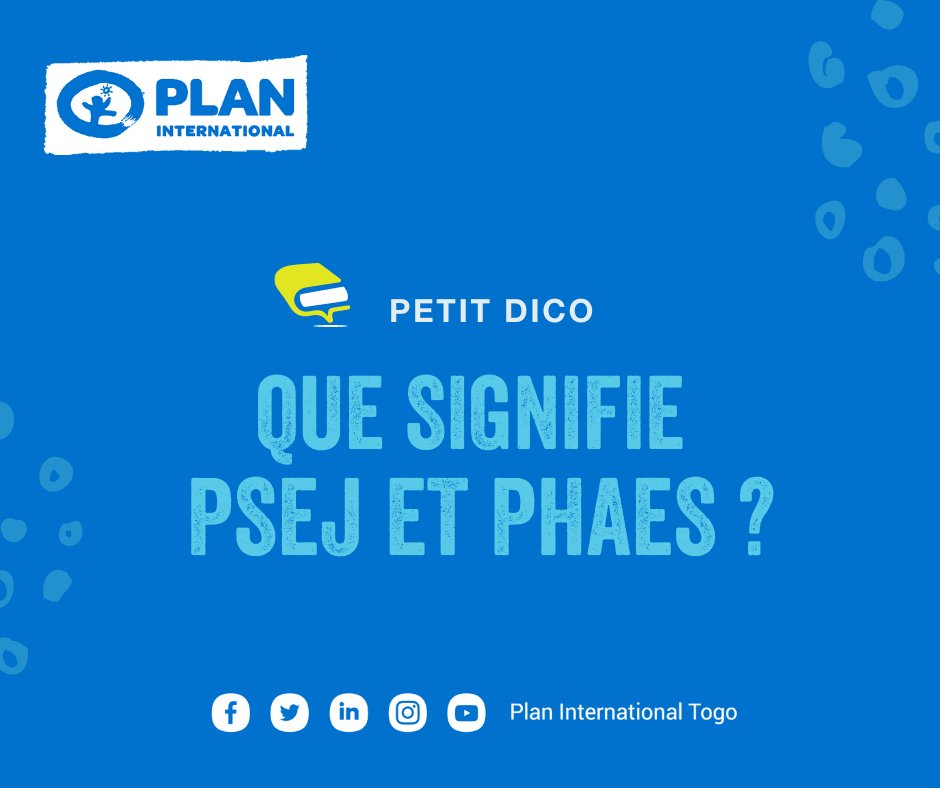 PlanIntTogo's tweet photo. 📙𝐏𝐄𝐓𝐈𝐓 𝐃𝐈𝐂𝐎
Vous connaissez Plan International et son langage? Si oui, dites-nous que signifie 𝑷𝑺𝑬𝑱 𝒆𝒕 𝑷𝑯𝑨𝑬𝑺? Si non, essayez quand même😉
#PetitDico #PlanInternationalTogo #PSEJ #PHEAS #TgTwittos https://t.co/WTzs7aXAp7