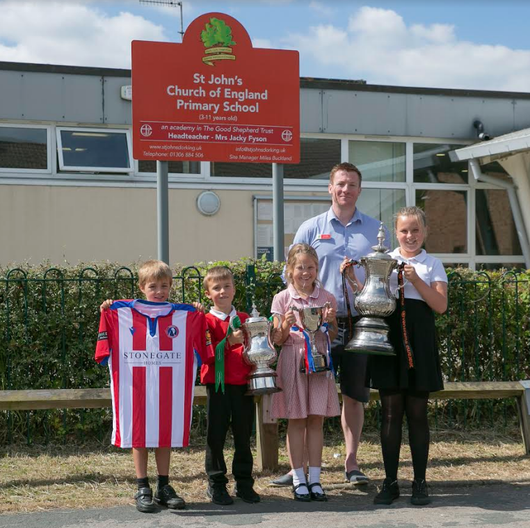 Always a pleasure welcoming <a href="/DorkingWDRS/">Dorking Wanderers FC</a> to St. John's. Today, we received thank you messages from the players and Marc and got a chance to see the trophies won this year! Well done! We look forward to continuing our support next season!