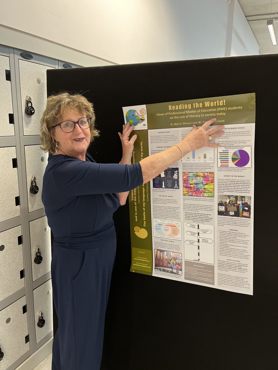 FELA Chair <a href="/mairinwilson/">Mairin Wilson</a> is quite the multi-tasker! As well as chairing plenaries, assembly meetings (and much more), she just presented a poster on views of PME students on literacy's role in society.  (Research carried out with Conor Harrison.) 👏#2022literacy 
<a href="/2022Literacy/">European Conference on Literacy, Dublin 2022</a>