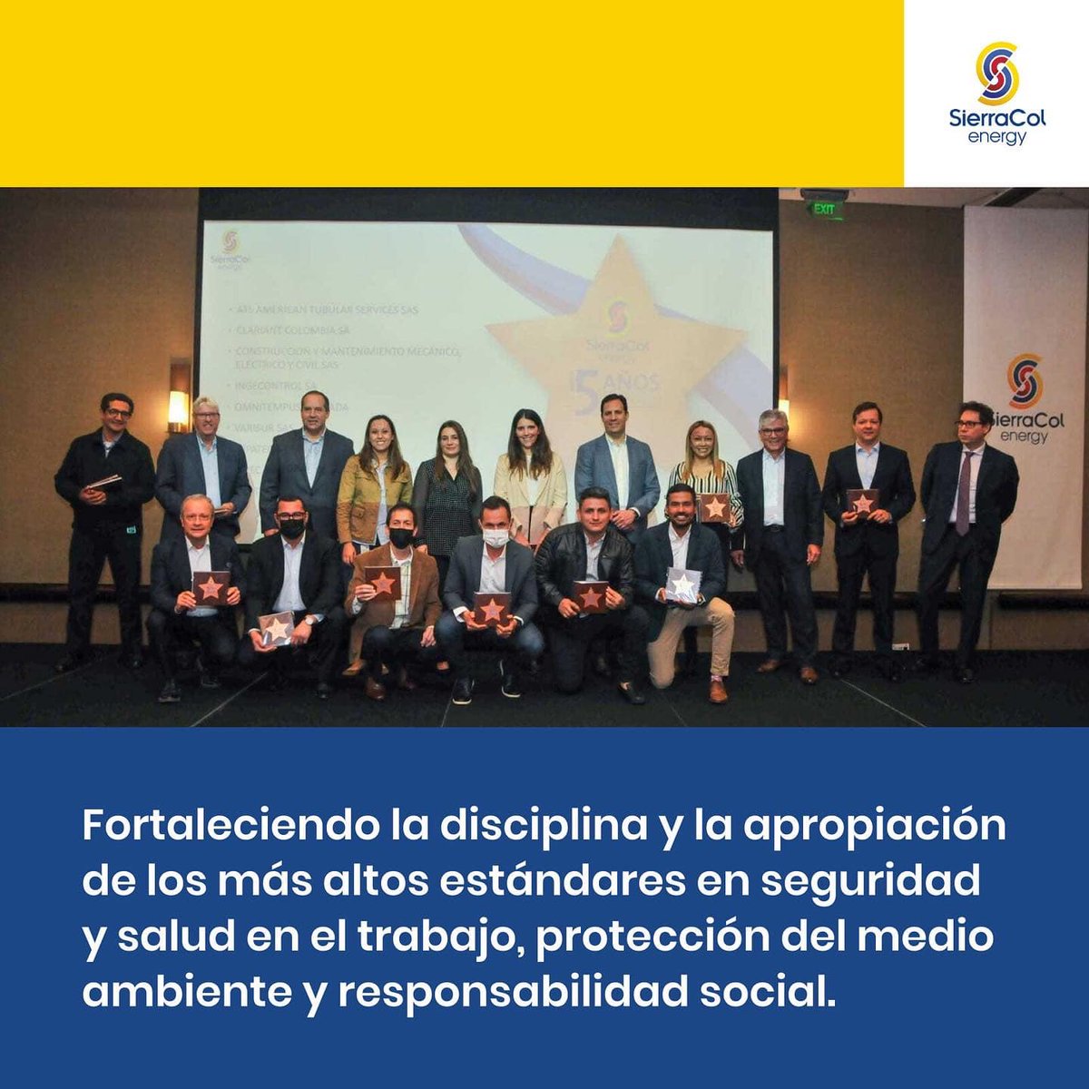 gipsascol's tweet photo. #OrgulloGIP
Compartimos con agrado, que hemos sido reconocidos por parte de @SierraColEnergy como una de las Organizaciones que cuenta con 5 años SIN ACCIDENTES REGISTRABLES, presentando altos estándares en seguridad y salud en el trabajo, protección del medio ambiente y RSE. https://t.co/OdsIacR60X