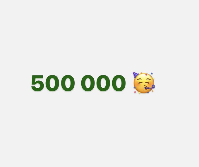 500k on twitter ???? present accepting here ? https://t.co/bDGOiZp4Sy https://t.co/GWMN6X2fFh