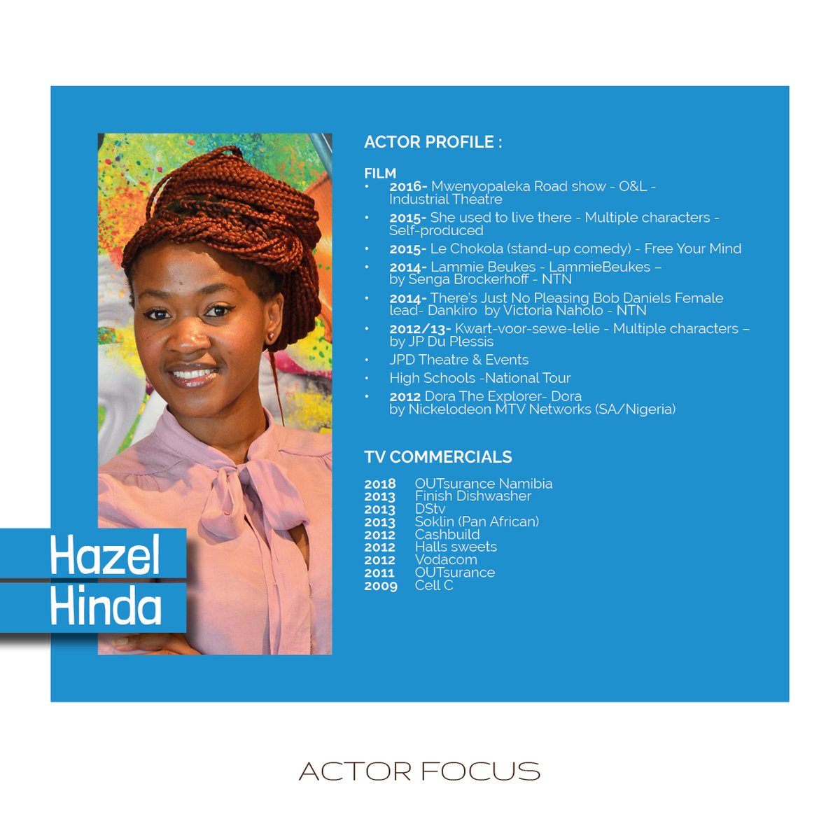 Namibia_F_C's tweet image. She had some important industry gems to share in our exclusive interview so stay tuned for that. 

Before that, what production have you seen Hazel in? Comment below. 

#namibiafilmcommission #actorfocus #hazelhinda #namibianactors #namibianstories