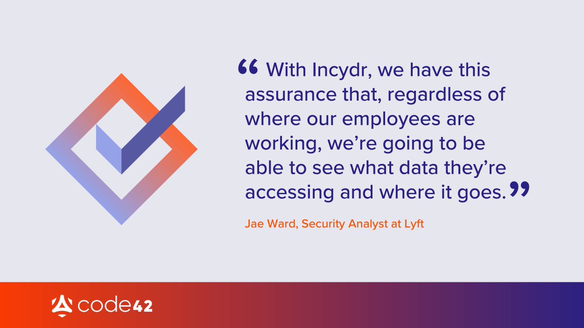 code42's tweet photo. Remote and hybrid work creates challenges when it comes to #cybersecurity and #dataexposure. Find out how our customer @Lyft addressed these blindspots with Code42 Incydr: https://t.co/3p2awyR7pg https://t.co/kllwl43wH2