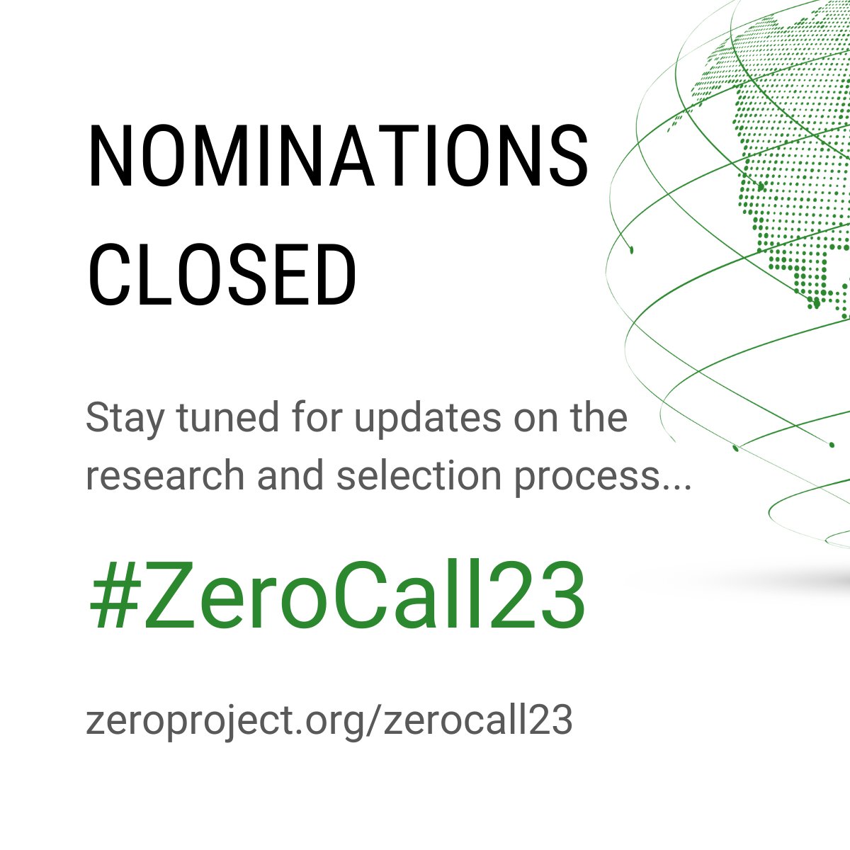 ZeroProjectorg's tweet image. The #ZeroCall23 is officially closed! Thank you to everyone who submitted their Innovative Policies and Practices, as well as all our partners who helped to promote our Call for Nominations. 

#ZeroBarriers #IndependentLiving #PoliticalParticipation #ICT