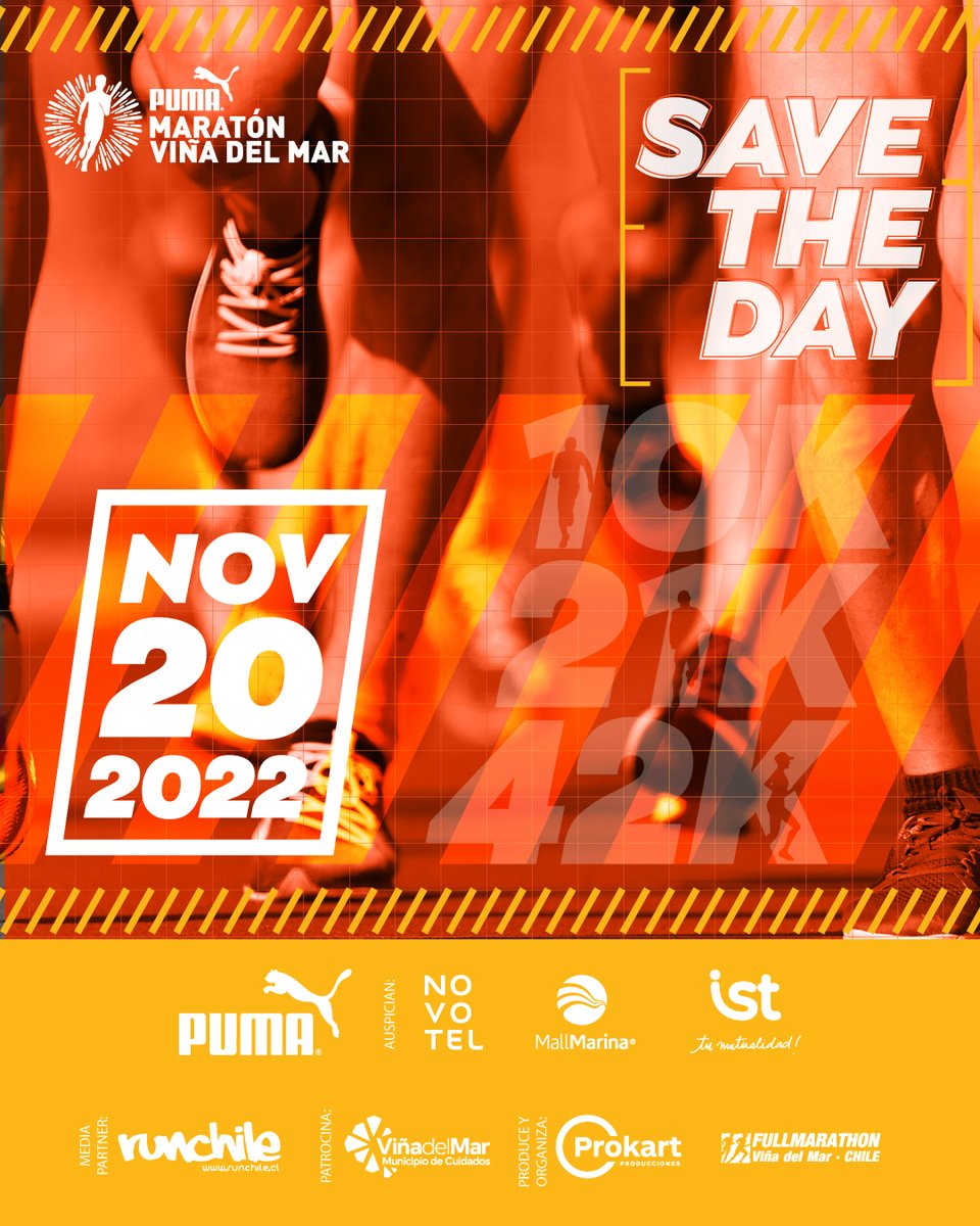 Estamos muy felices de anunciar el regreso del Puma Maratón de Viña del Mar este próximo 20 de noviembre.
Mantente atento a la apertura de inscripciones en nuestro sitio web.
•
#mdv2022 #maratondeviña2022 <a href="/PUMAChile/">PUMA Chile</a>