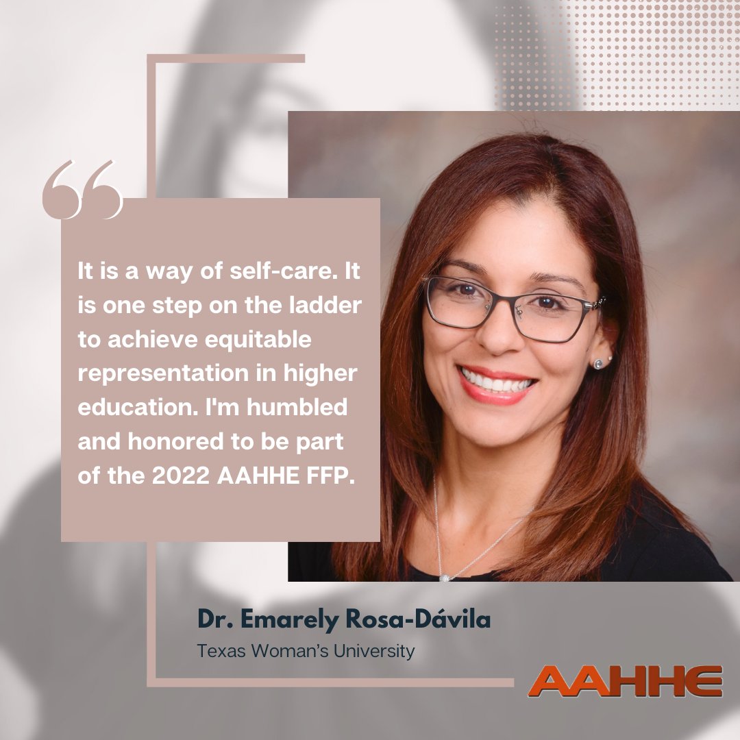 AAHHE (@aahheorg) on Twitter photo "FFP is a safe place for us to learn how to face the tenure and promotion process, but also it is a place to realize we are not alone within the process." – <a href="/emarelyr/">Emarely (she, her, ella)</a>, <a href="/txwomans/">Texas Woman's University</a>
#HigherEducation #Latinx #AAHHEFFP "FFP is a safe place for us to learn how to face the tenure and promotion process, but also it is a place to realize we are not alone within the process." – <a href="/emarelyr/">Emarely (she, her, ella)</a>, <a href="/txwomans/">Texas Woman's University</a>
#HigherEducation #Latinx #AAHHEFFP