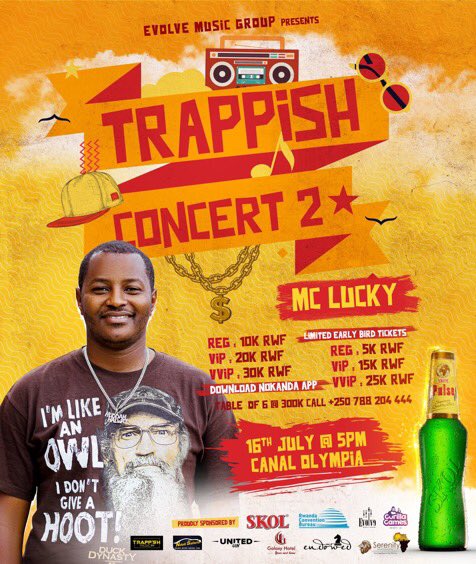 PrinceRuzigana's tweet photo. #TrappishConcert2🚀🚀 bro nubura aha hantu uzaba ugize loss irenze mu mwaka🔥 Meet himself #McLucky the best MC in this country 🙌🏾 Cyaze @Ishkevin_ afite umuteguro🙆🏾♂️ #YoT less go🔥🔥 https://t.co/hujVvHTQ3I