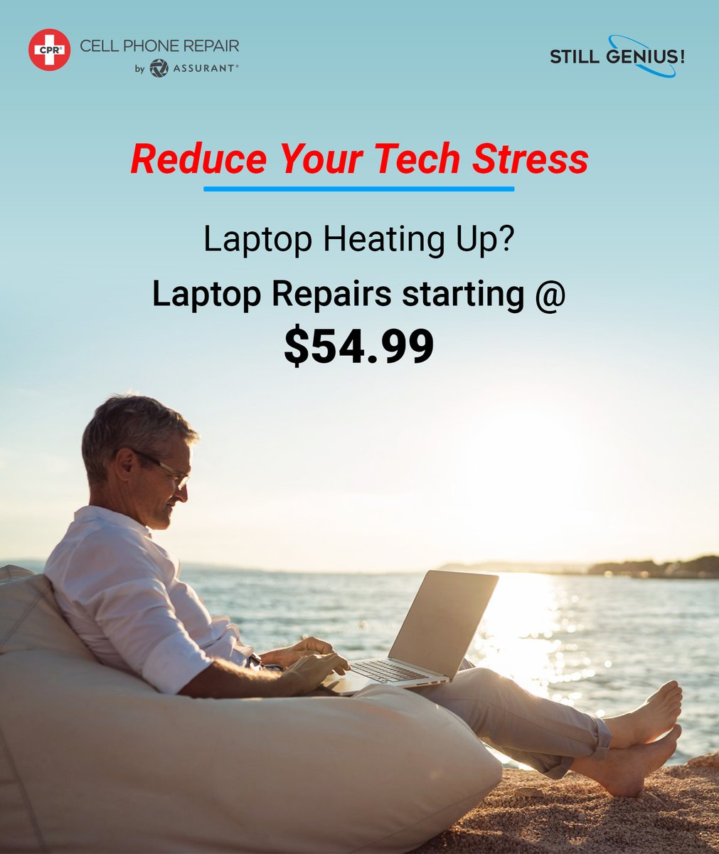 Geniuscellfie's tweet photo. Is the summer heat getting to your laptop? Don't worry, we got you covered. Stop into GeniusCPR for computer and laptop repairs starting at $54.99! #GeniusCPR #computerrepairs #laptoprepairs https://t.co/Mk0d0qSocs
