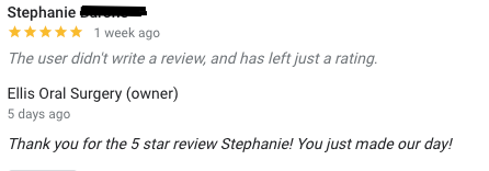 EllisSurgery's tweet photo. Congratulations to our June review winners, Owen(Stephanie) and Anne! Thank you so much for your feedback and recommendations! We strive to give all of our patients the best experience possible. Thank you! #ellisoralsurgery #patientexperience #patientsfirst #review #reviewwinners https://t.co/eb1RLBTwiL