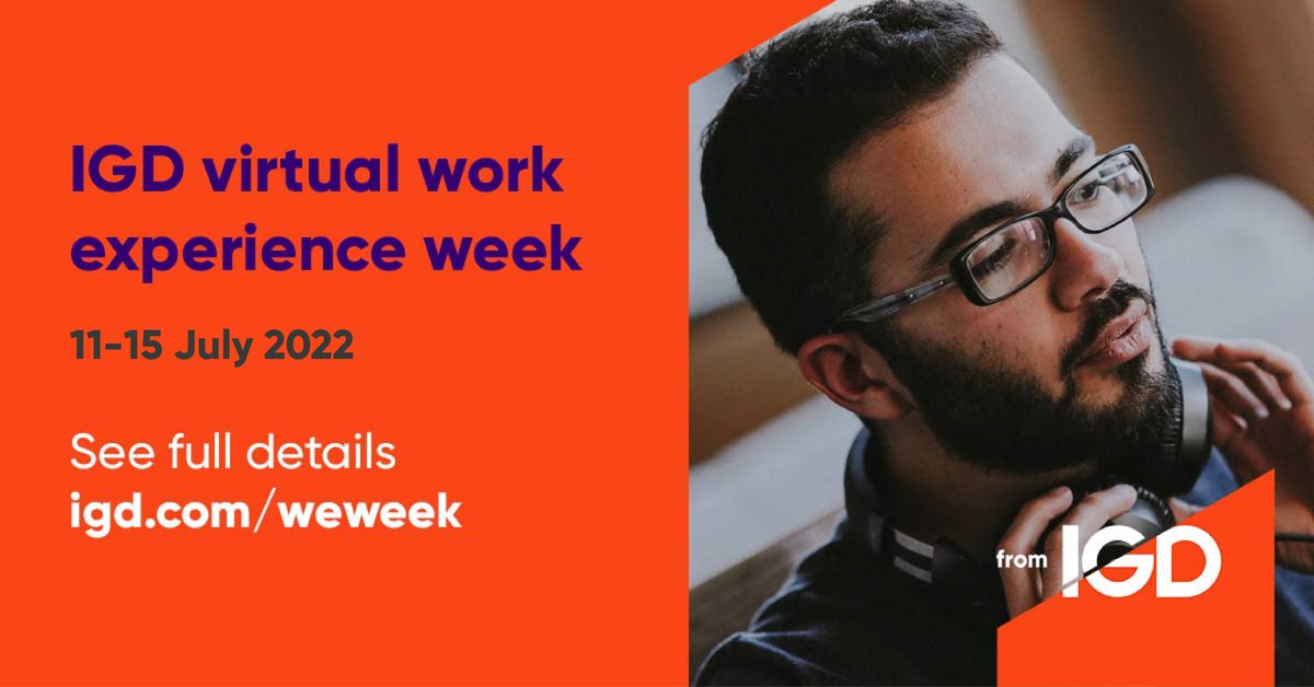 Our next Work Experience Week starts on Monday! 

IGD’s work experience programme provides insight into opportunities and helps participants gain the skills to start a career in the food and consumer goods industry.

Find out more about taking part here: rb.gy/s8zsgp