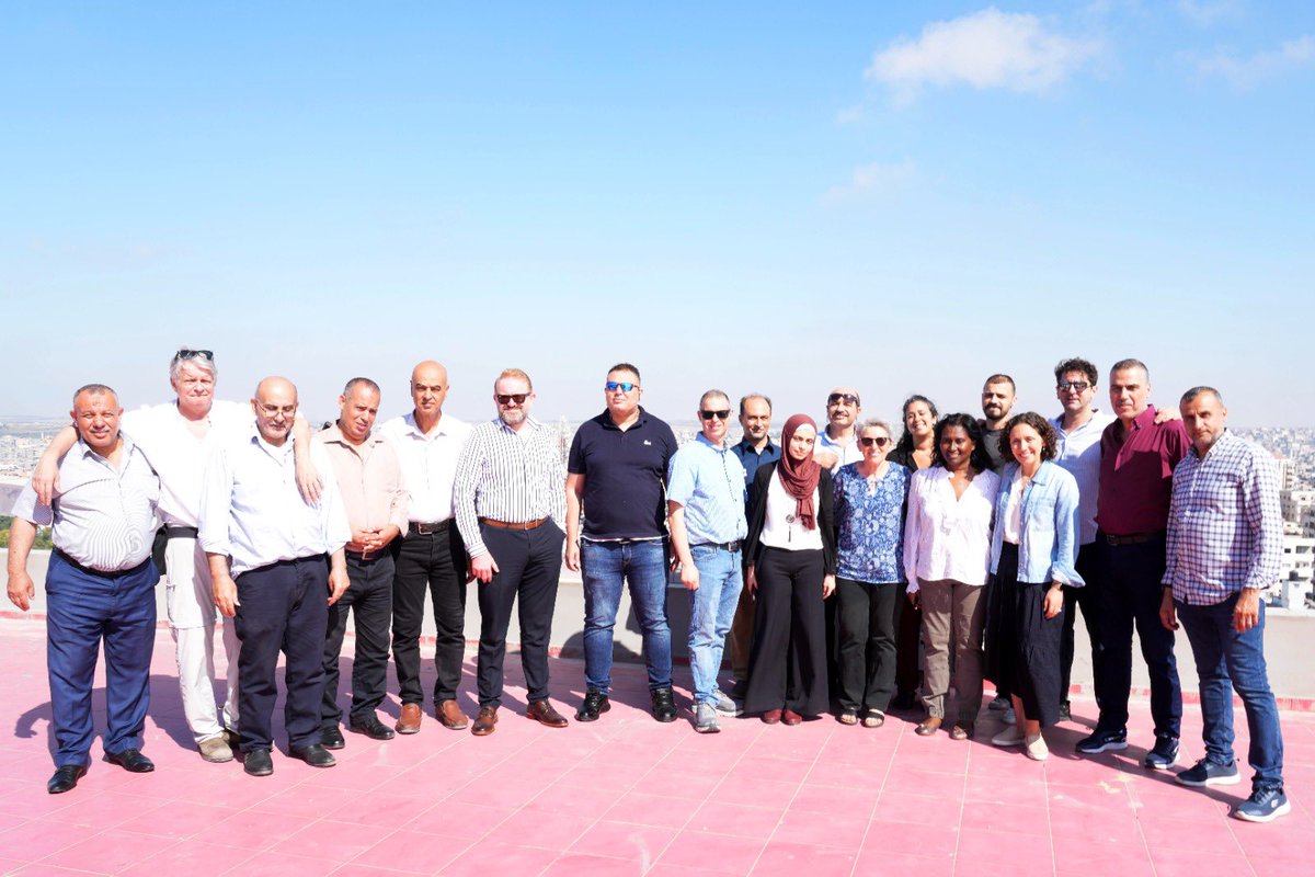 Here’s our incredibly hard working and committed team of journalists on the roof of our new building in Gaza. So great to join them to mark the opening of our office.