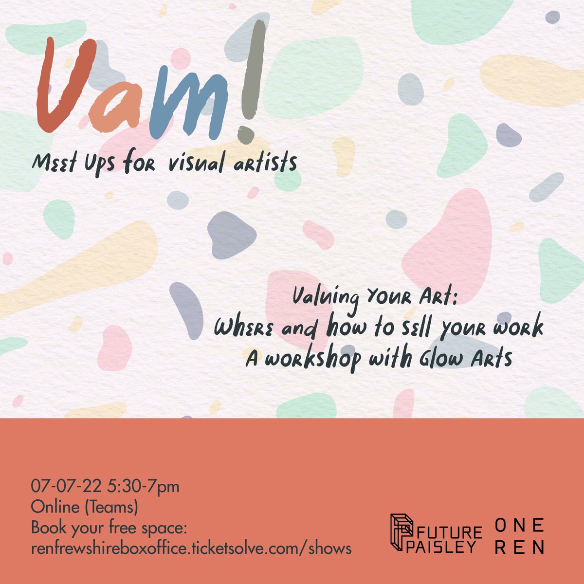 llspada's tweet photo. Artists and makers! Let's chat about where and how to get your creative work out there, and how to make sales. 

Online on Thursday with the lovely @glow_arts - book your free space here: https://t.co/a3YuYaOvnY

#paisleyarts #paisleycreatives #whatsonrenfrewshire #artsopp https://t.co/JO2qnlwfgc