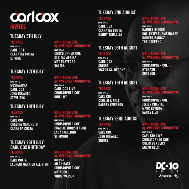 Ibizaclubbing Guide (@clubbing_ibiza) on Twitter photo Tonight is a biggie with <a href="/Carl_Cox/">Carl Cox</a> at <a href="/dc10ibiza/">DC10 Ibiza</a>
Also on the decks an Island favourite <a href="/claradacosta/">DJ Clara Da Costa</a> playing for the love of music no egos here.
And completing the line up DJ Vibe Tonight is a biggie with <a href="/Carl_Cox/">Carl Cox</a> at <a href="/dc10ibiza/">DC10 Ibiza</a>
Also on the decks an Island favourite <a href="/claradacosta/">DJ Clara Da Costa</a> playing for the love of music no egos here.
And completing the line up DJ Vibe