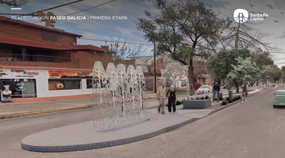 mariogaloppo's tweet photo. El Intendente @emiliojaton rubricó hoy el contrato de obra para transformar Avenida Galicia. Colocación de nuevas luminarias, más sectores peatonales, cestos de basura y bancos individuales, bicicleteros y bebederos. https://t.co/QwfB2pzogg