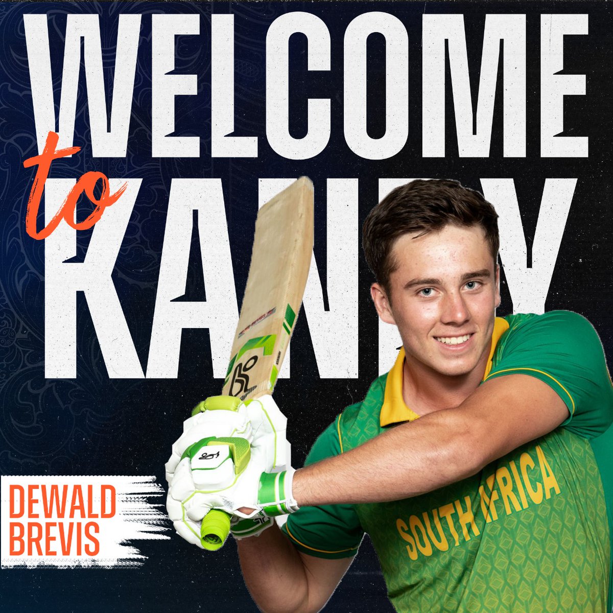 KandyLPL's tweet photo. The young cricketing sensation from South Africa, @BrevisDewald joins Kandy following his magnificent exploits around the globe. 🤩

#KandyLPL #LPL2022 #PlayerDraft 🏏 https://t.co/mYbzn7Ke7I
