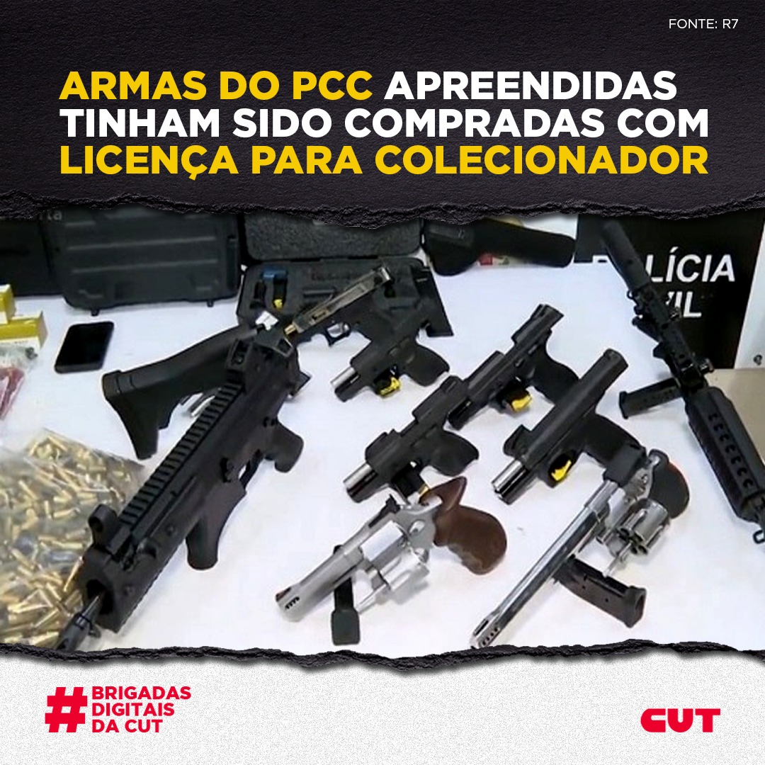 O atual presidente já publicou 15 decretos/19 portarias q flexibilizam o acesso às armas no Brasil, p/ colecionadores, atiradores desportivos e caçadores 🔫 Sabe onde elas estão indo parar? Nas mãos de traficantes e milicianos. Vc se sente mais seguro?

#BrigadasDigitaisDaCUT