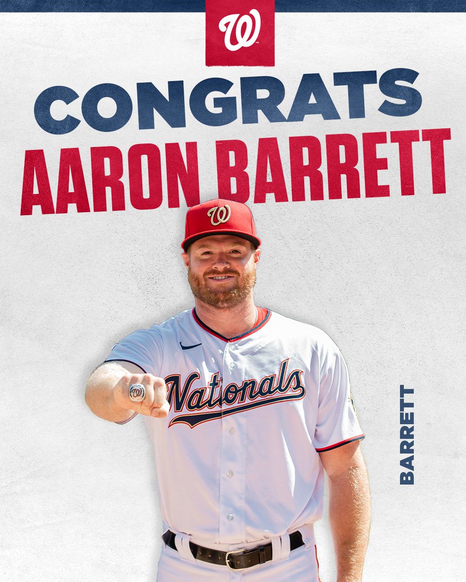 Aaron Barrett shows off World Series ring on Twitter