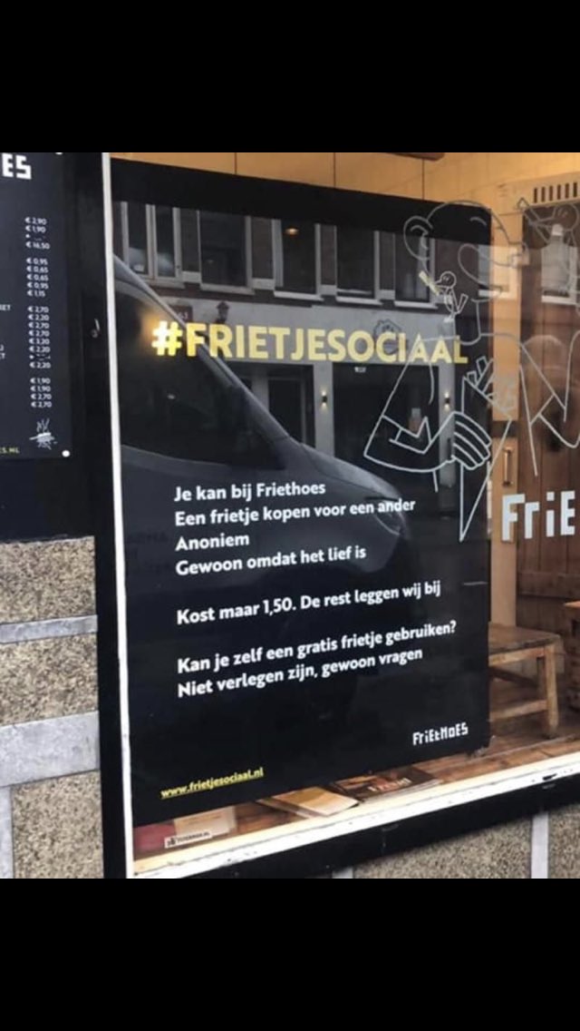 Gezond_Haarlem's tweet photo. Ik zag dit op #LinkedIn voorbij komen. Mooi sociaal idee van Friethoes Haarlem. Ga ik zeker doen, het loopt nog steeds.
Maar eigenlijk hoop ik dat groenteboeren dit sociale initiatief ook gaan overnemen, dan sta ik helemaal vooraan.
#sociaal #inflatie #Haarlem #patat #friethoes https://t.co/bzoQ8e4H0K