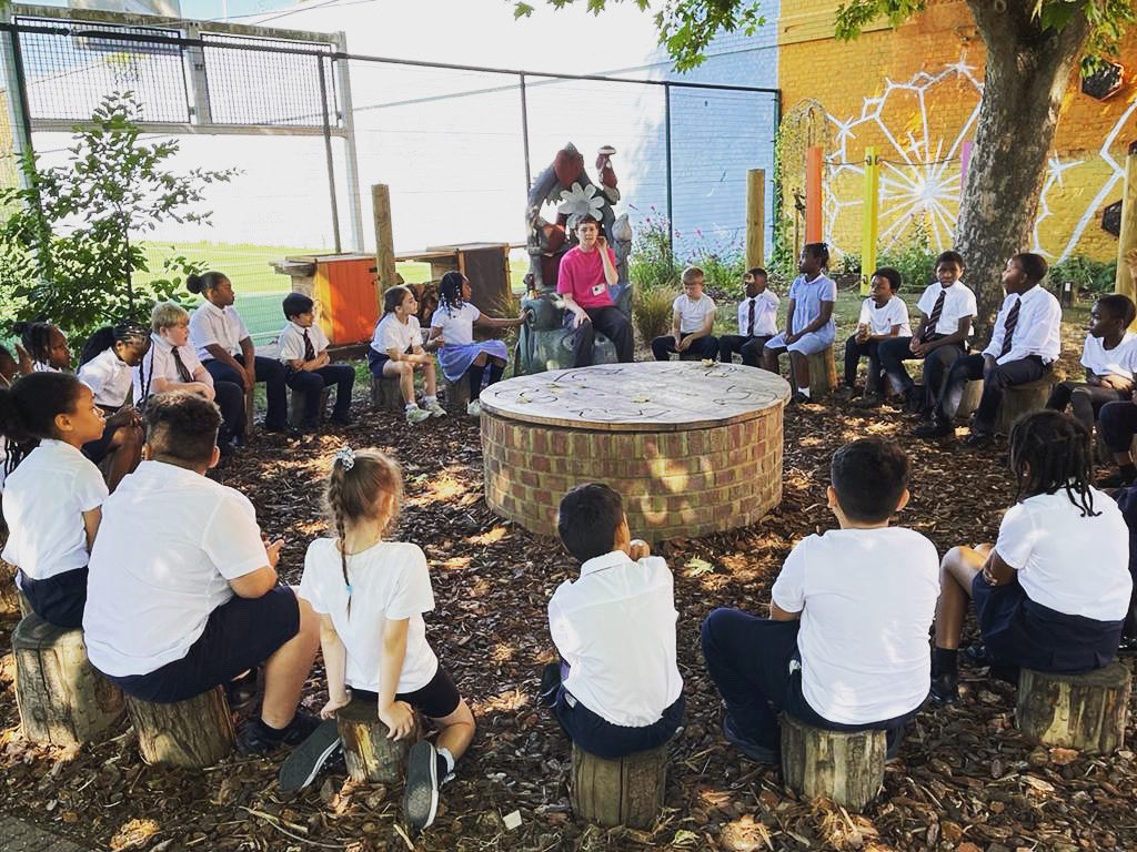 Recently I led Roam- outdoor dance at St George’s School. A joy to facilitate these creative workshops in their new Happiness Garden. A big thanks to <a href="/9ElmsArtsRev/">Nine Elms Arts Ministry - Rev. Betsy Blatchley</a> for connecting us! Rather excitingly these workshops will form part of the research I’m doing with <a href="/DrCollardStokes/">Gemma Collard-Stokes</a>