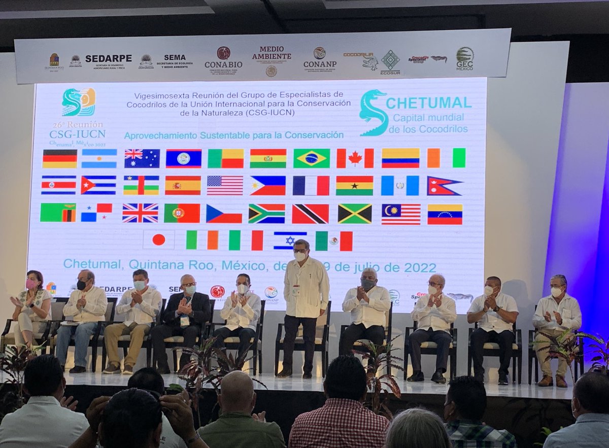 En la ceremonia de inauguración de la 26a Reunión del Grupo Especialista de Cocodrilos #CSG #Chetumal #Cocodrilianos #México