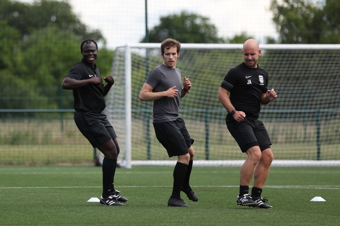 FARefereeing's tweet photo. Last weekend we welcomed just under 70 new Level 4 #Referees to Leeds for our second New Level 4 Development Day! 🙌

Sessions included Laws of the Game, Assistant Refereeing, Penalty Area Decision Making, Positioning at Restarts, Leading the Team, and Fitness. 💪 https://t.co/glmpRgV0rd