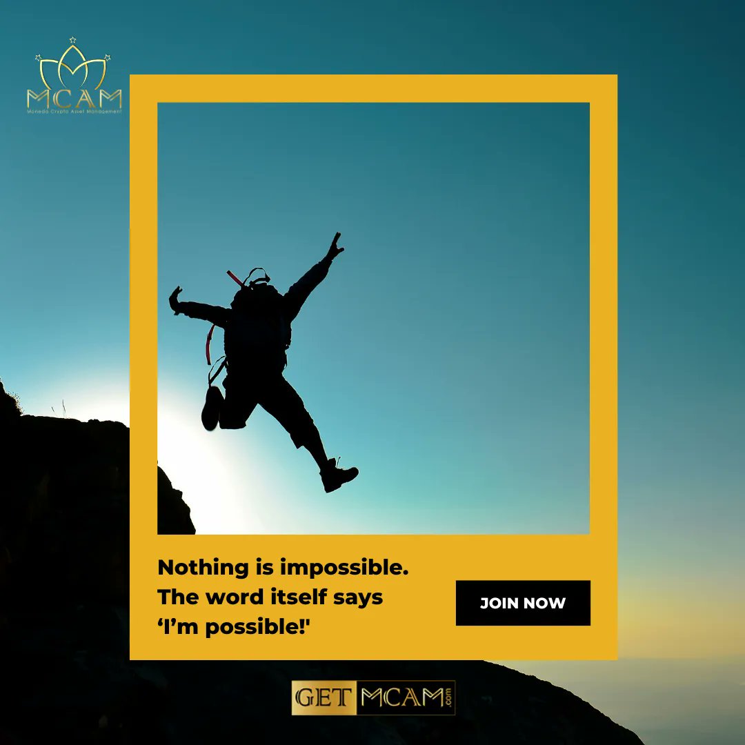 ClubMCAM's tweet photo. Nothing is impossible, The word itself says 'I' m possoble.

Join MCAM : https://t.co/LBvR90vJZF
Buy MCAM : https://t.co/0srhLcxgd2
#MCAM #moneda #crypto #TRC20 #TRON #Defi #smartcontract #crypto #cryptotrading #top100 #blockchain #earnprofit #HighReturn https://t.co/JeNrzgaRJA