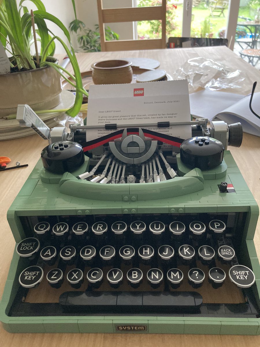 fifymaher's tweet photo. Post covid, missed birthday comeback. Is it ever! #legotypewriter #qwerty https://t.co/XOLR5FhaYs