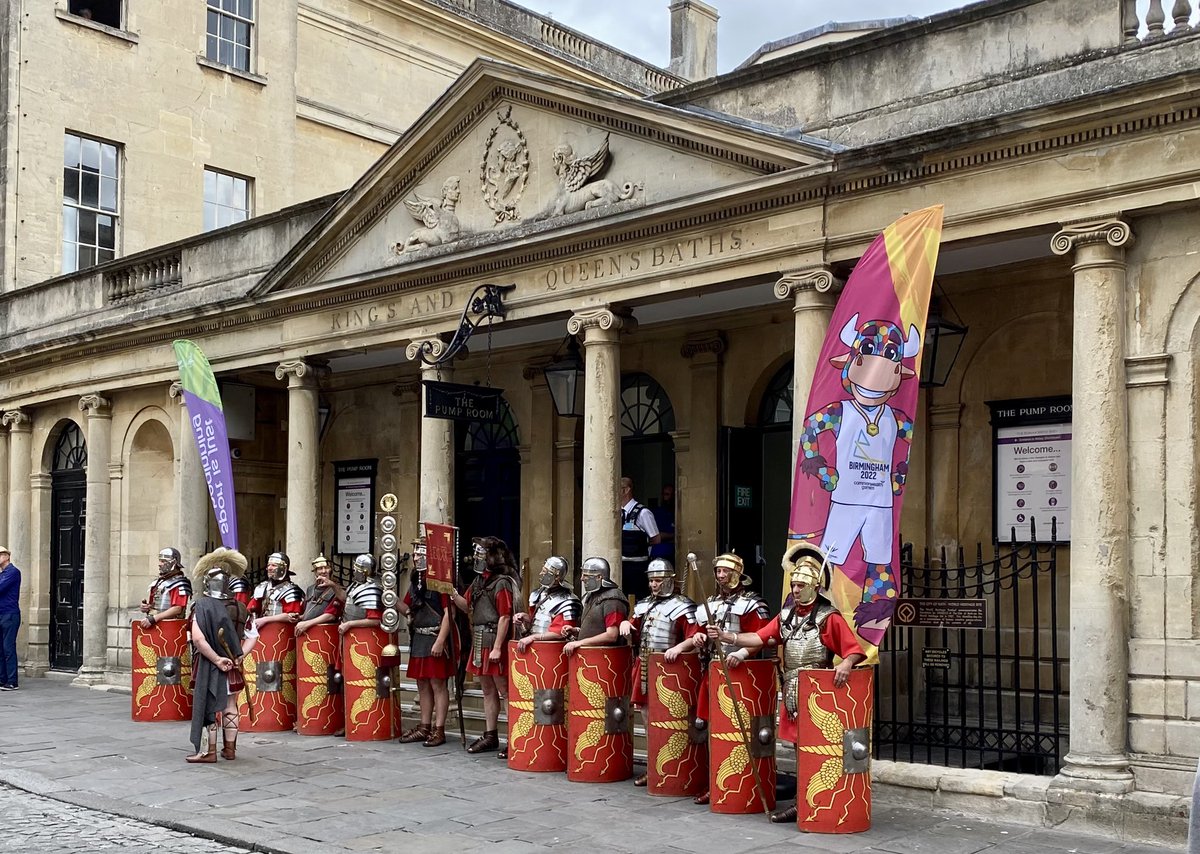 addisonsimon's tweet photo. Exciting day today as @bathnes and @RomanBathsBath welcomed the Queens Baton Relay ahead of the Commonwealth Games later this summer. Great to meet the baton bearers afterwards and hear their amazing stories! #QBR2022 https://t.co/5AzzEPYijZ