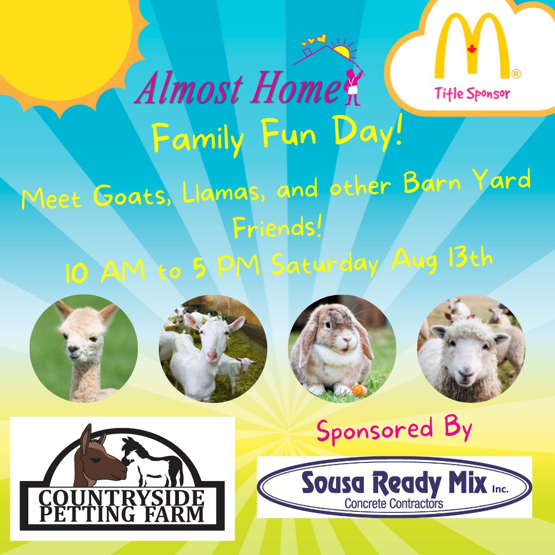 Barnyard Petting Zoo incoming at our Family Fun Day! Meet and feed llamas, sheep, goats and more.
Part of our 30th Anniversary Celebration, this Saturday, August 13th at Confederation Park!