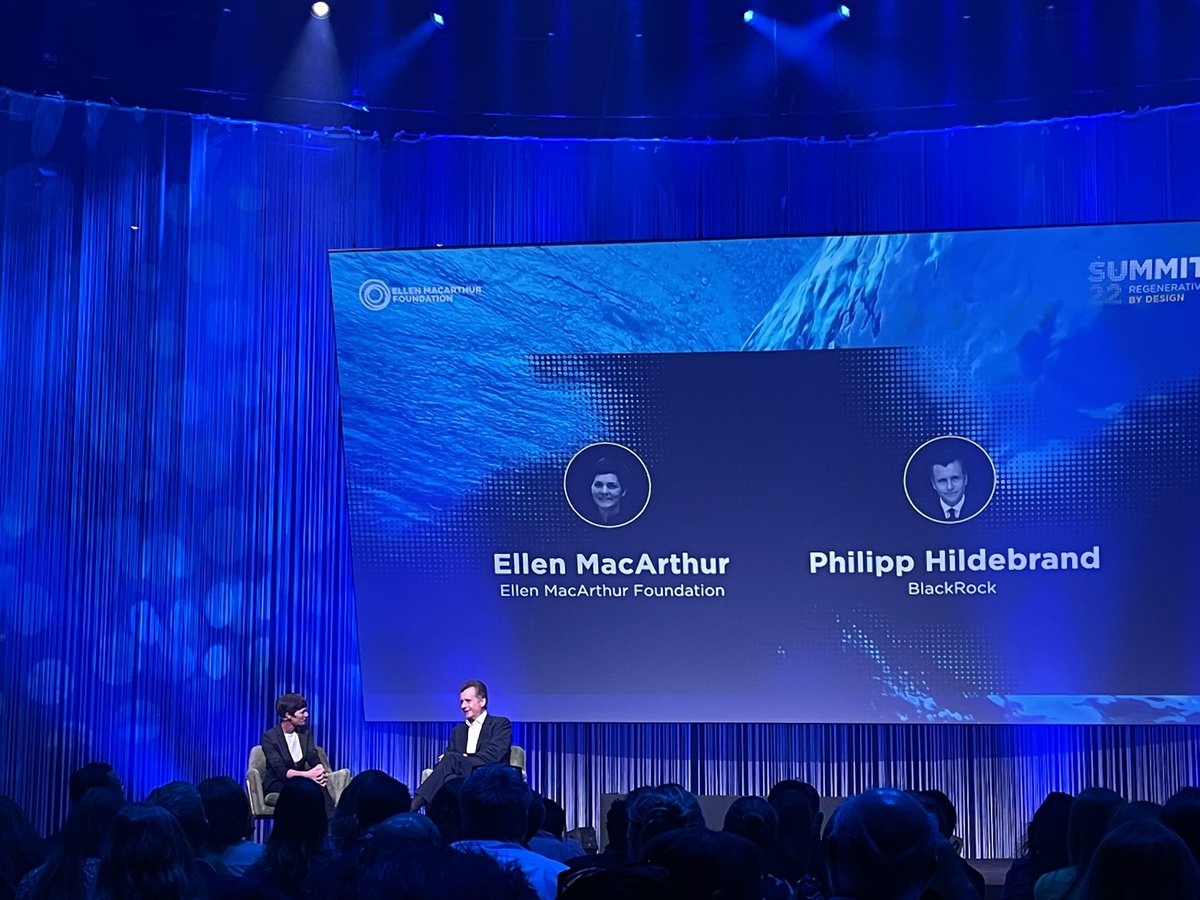 “The cost of not acting will be tremendous.” BlackRock Vice Chair Philipp Hildebrand discusses financing the #circulareconomy with <a href="/ellenmacarthur/">Ellen MacArthur</a> at the <a href="/circulareconomy/">Ellen MacArthur Foundation</a> #EMFSummit22