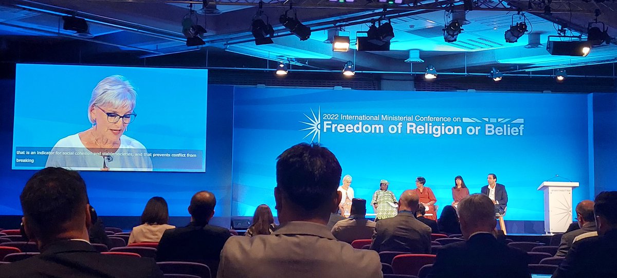 forstervrachel's tweet photo. @SFCG_ Director of Religious Engagement Sharon Rosen, speaking at the #FoRBMinisterial on  FoRb in times of conflict and insecurity. https://t.co/Ebkw9JiXJ7