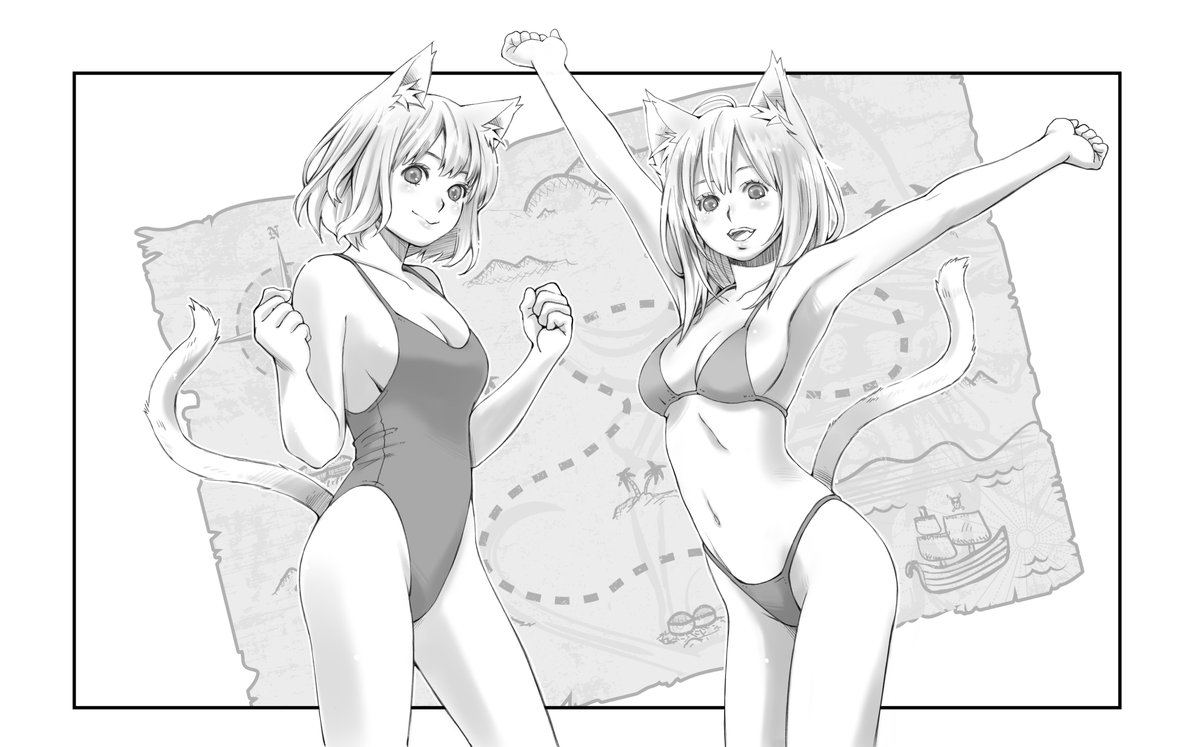 #ビキニの日 ということで、
うちの猫の子たちです。
いつかこのキャラでマンガを描きたい。 