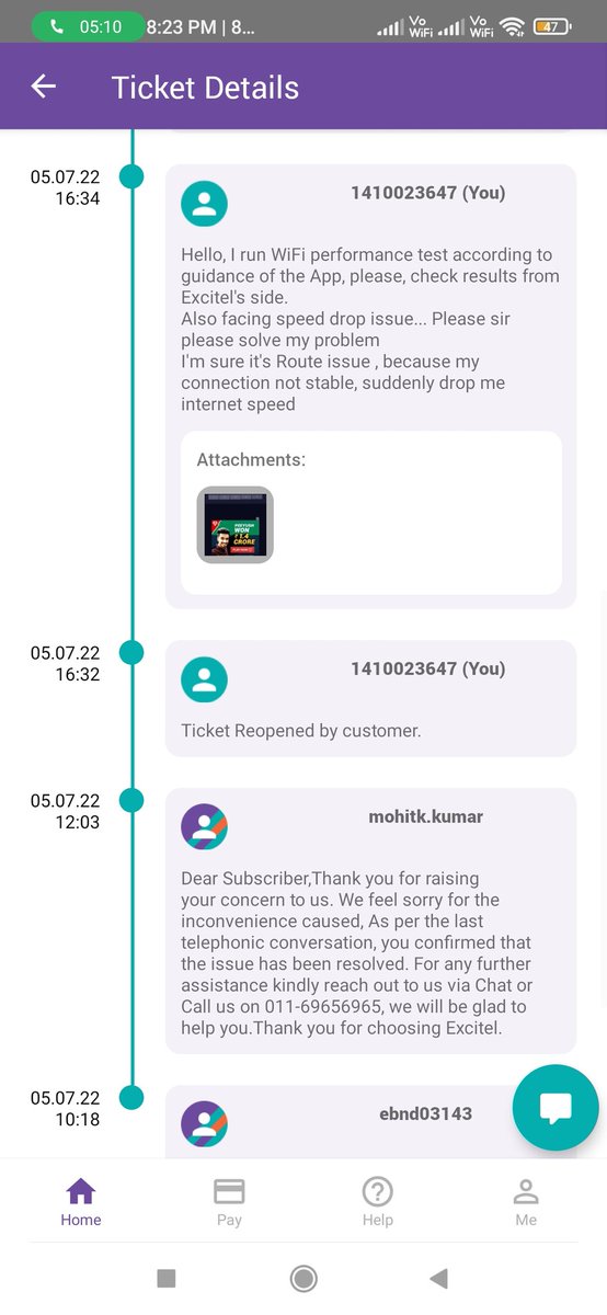 Meena12293170's tweet photo. Bad experience with excitelinternet, it's a froud with everyone, excitel brodband internet, lose money
No customer support, no internet speed within 5-7 days 
Totally brain wash 
#excitel #traiindia #indiangoverment #aajtak #rajasthanpatrika #Trending #support #internet https://t.co/P7CxSuj186