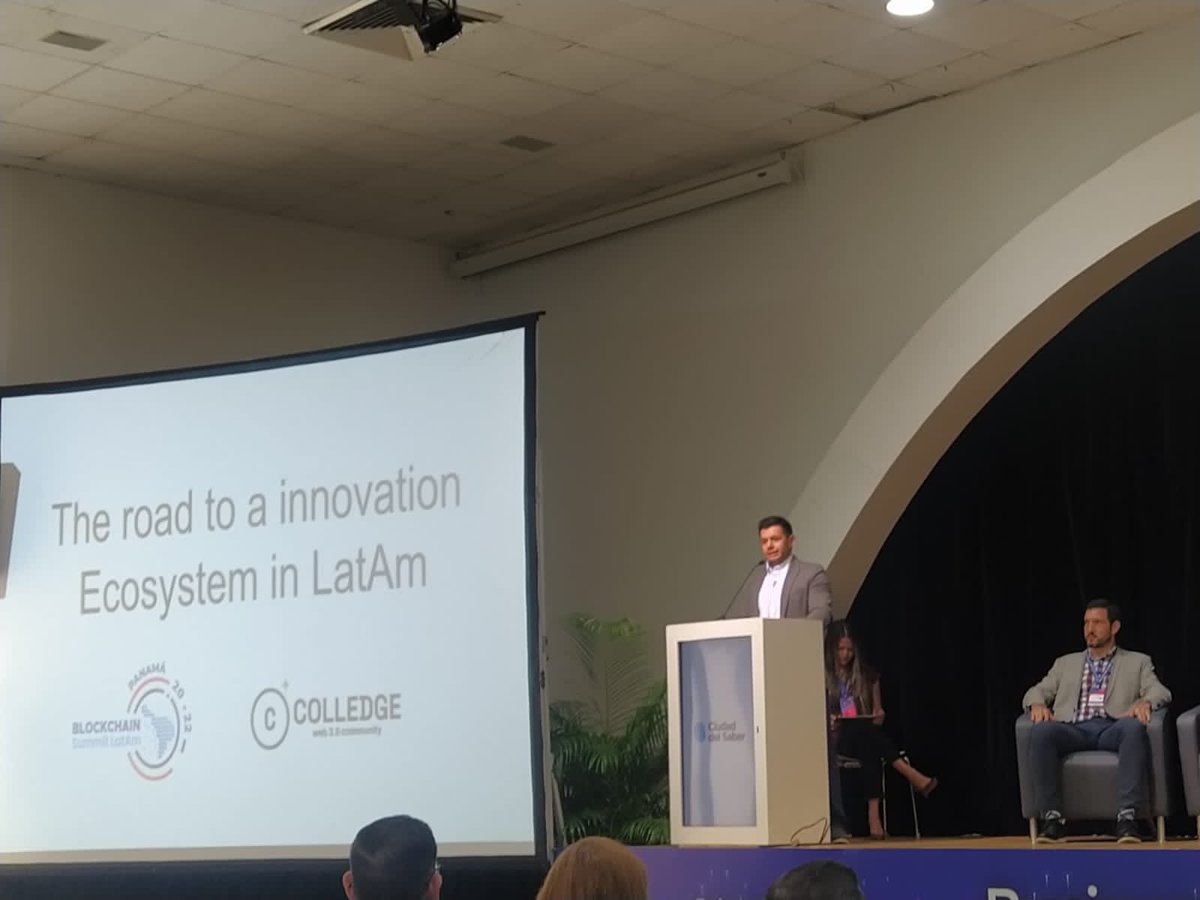 cristpereirag's tweet image. Apertura de Business Day de #BSLPANAMA2022 🇵🇦 de @BlockSummitLA en @CiudaddelSaber hablando sobre el camino hacia un ecosistema de innovación en Latinoamérica.