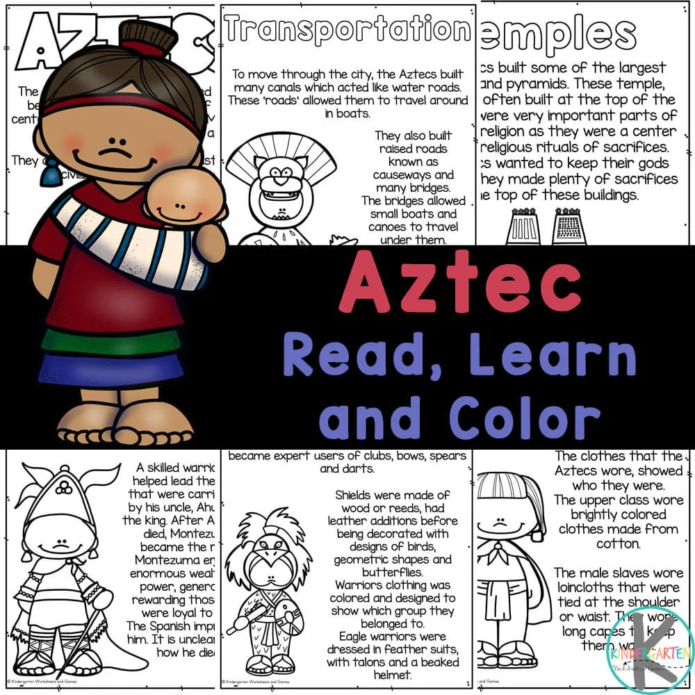 FREE Printable Aztec Coloring Pages for Kids kindergartenworksheetsandgames.com/aztec-coloring…