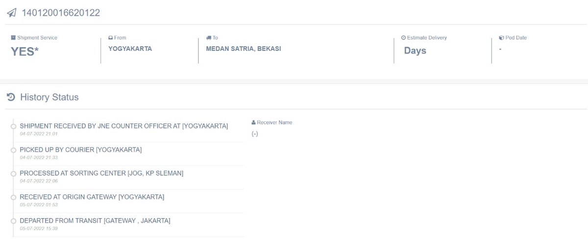 phadeproduction's tweet photo. @JNE_ID urgent ini, pakai YES tapi belum gerak statusnya dari sore https://t.co/3eYY48bi4z