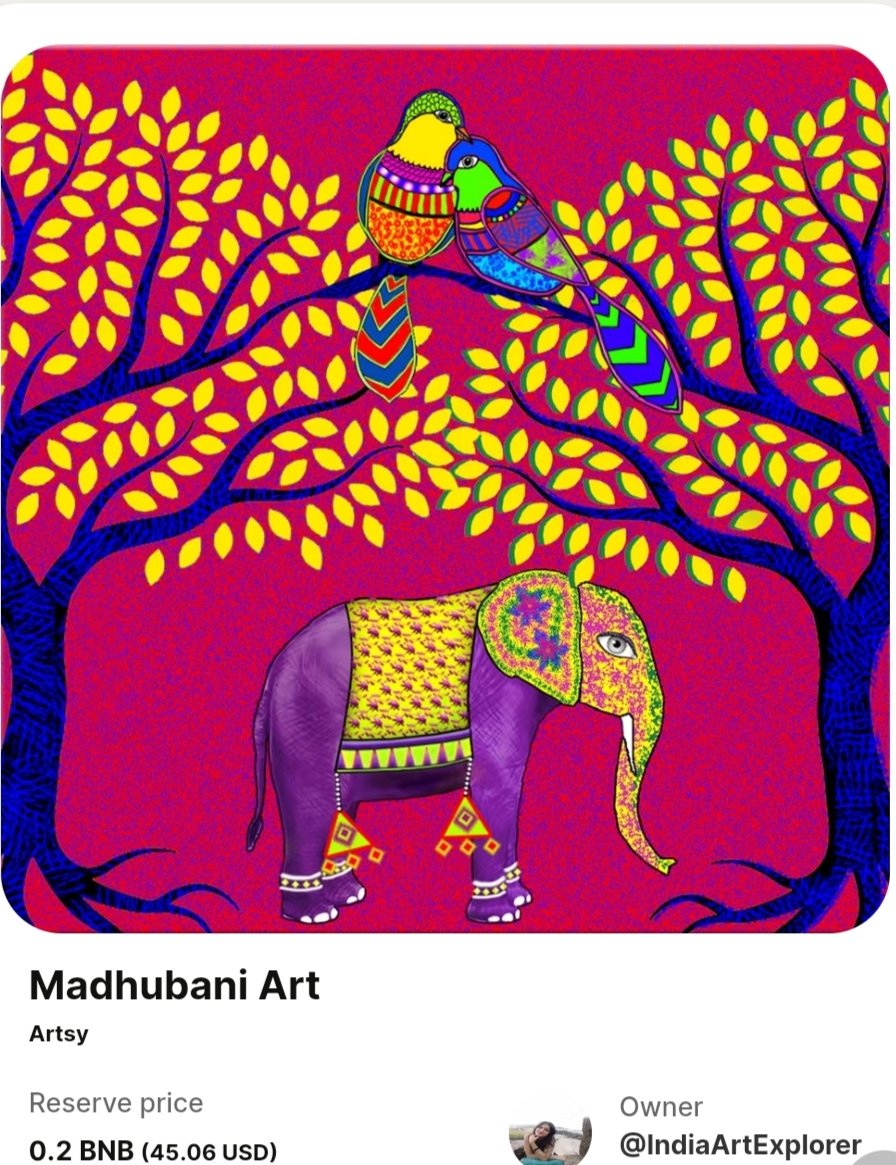 Guys my this nft is representing Indian art👉👉 Madhubani art or Mithila painting. 
Check out this 👇👇👇👇
@WazirXNFT @aiumtrakul @arijitmondal1 @EnvisionArtnft @GOURAV_CRYPTO @abhishapes @AahilVir @sarvesh3dwivedi @seastormclub 
#WazirXNFT #madhubaniart