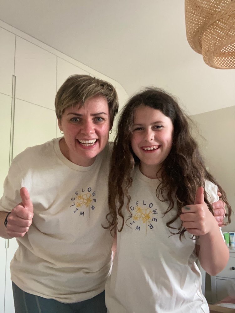 Love this mum and daughter duo wearing our new T-shirts! We literally delivered them and within a minute I received this photo! Incredible support #ForJude! 

#childhoodcancer #wildflower #highriskneuroblastoma #wearyoursupport #sheffieldissuper