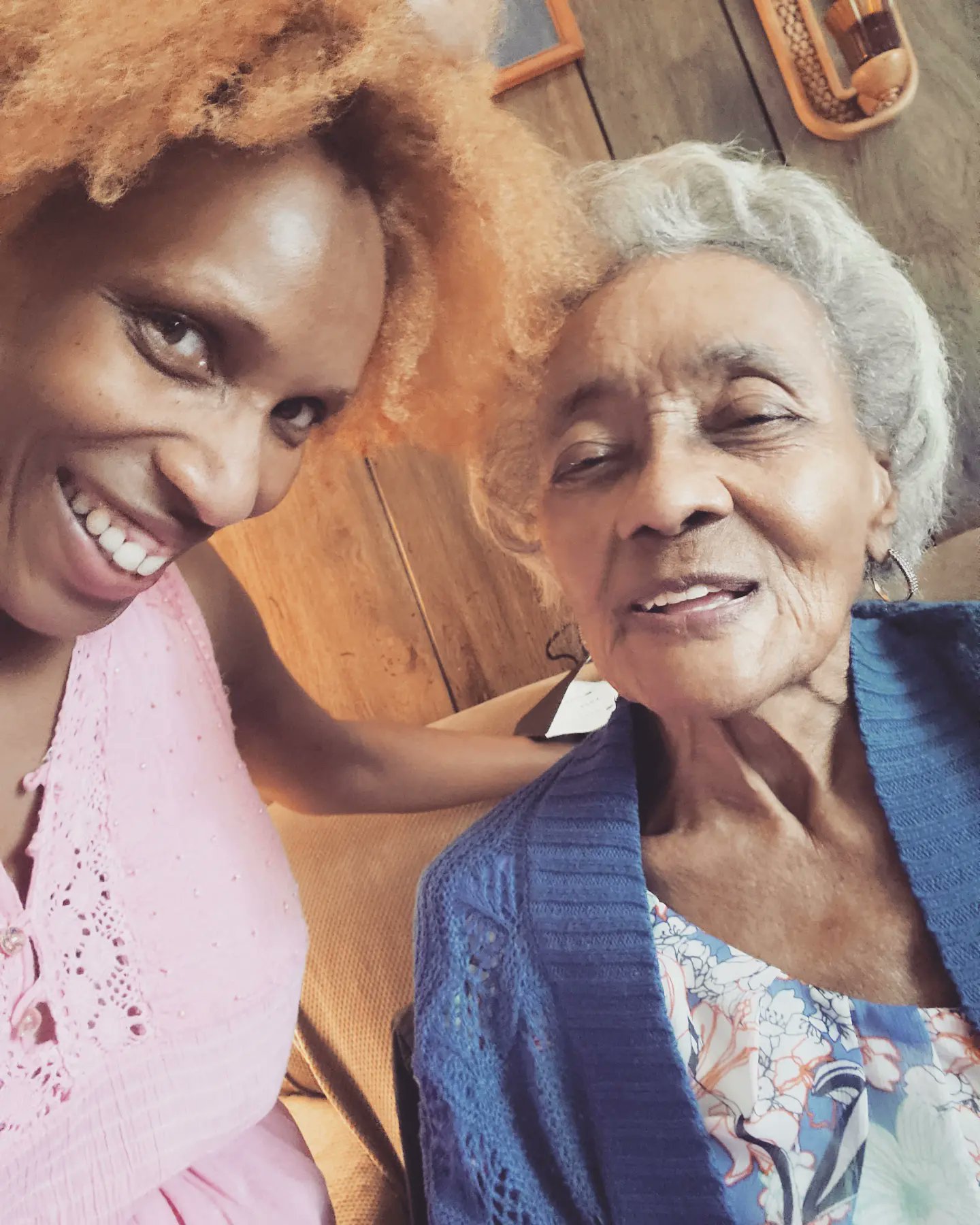 Tracee with her 95-year-old grandmother