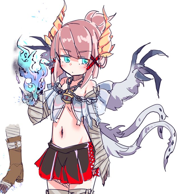 キャラデザ最初期と現在 ツノの位置とか結構かわってた 