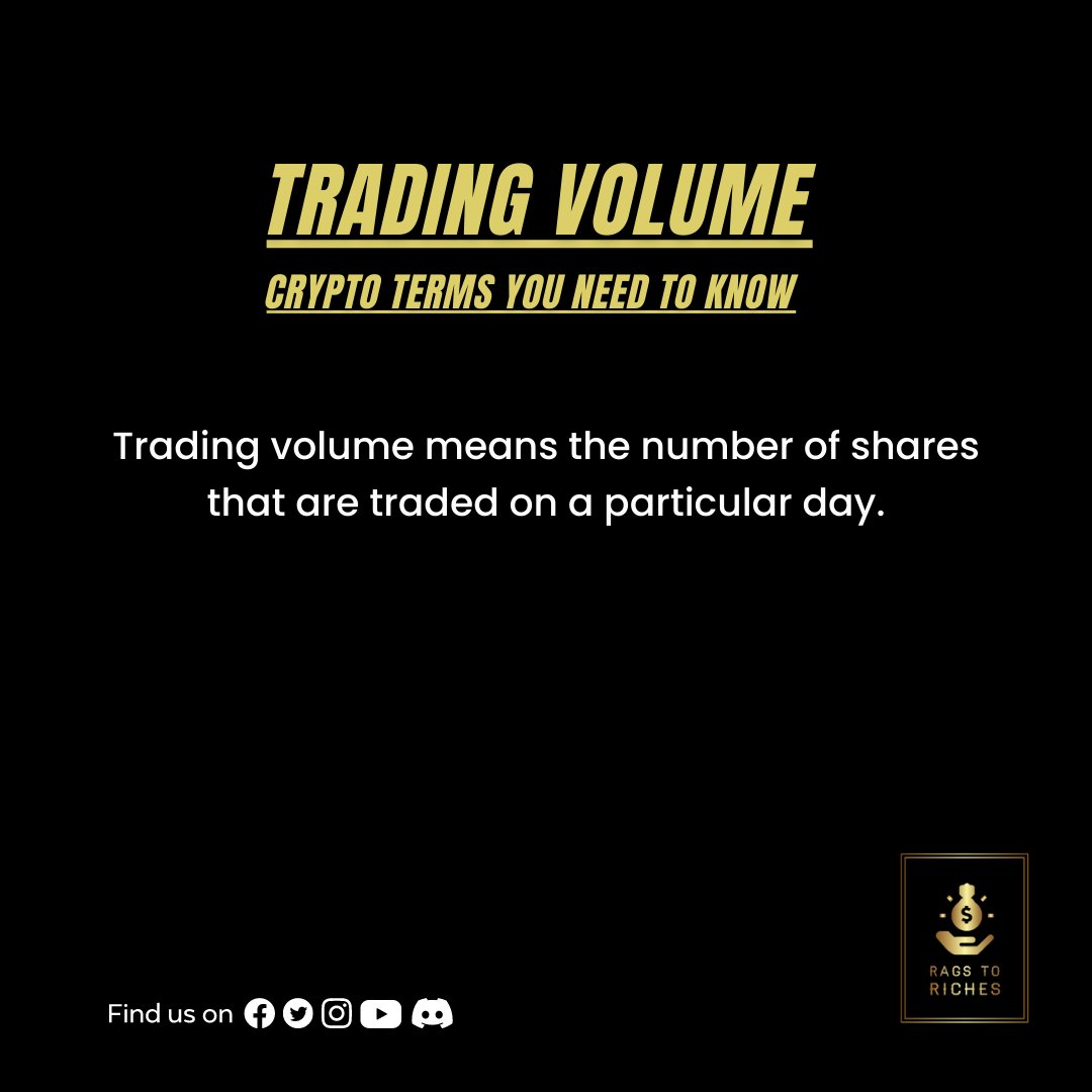 Rags To Riches Trading on Twitter "Trading volume means the number of