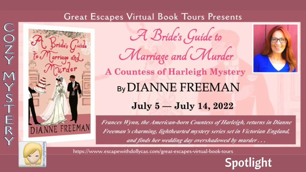 ✏️📚 Spotlight 📚💜
Take a look at this spotlight of A BRIDE’S GUIDE TO MARRIAGE AND MURDER by @Difreeman001 Victoria Tait. It is the 5th book in A Countess of Harleigh Mystery series. It has a giveaway.
buff.ly/3R1KIcS
#BlogTour #CozyHistoricalMystery @dollycas