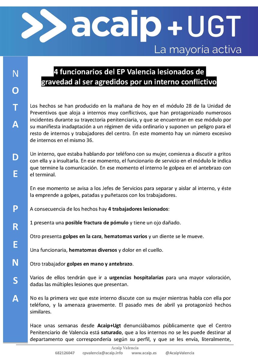 UGT PRISIONES tweet media