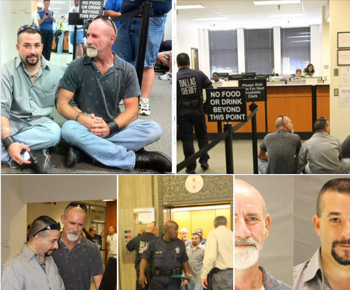 BeauChandler12's tweet photo. Ten years ago today in Texas, we were denied a marriage license and so we handcuffed ourselves to one another, and refused to leave without a marriage license. We were arrested for criminal trespassing when the building closed. https://t.co/k6gRo9tppN